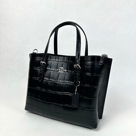 NWT COACH Crocodile Embossed Leather Purse in Black CW017 - Picture 4 of 13